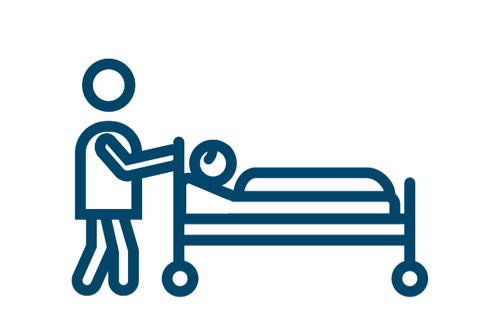 Person skubbes i hospitalsseng